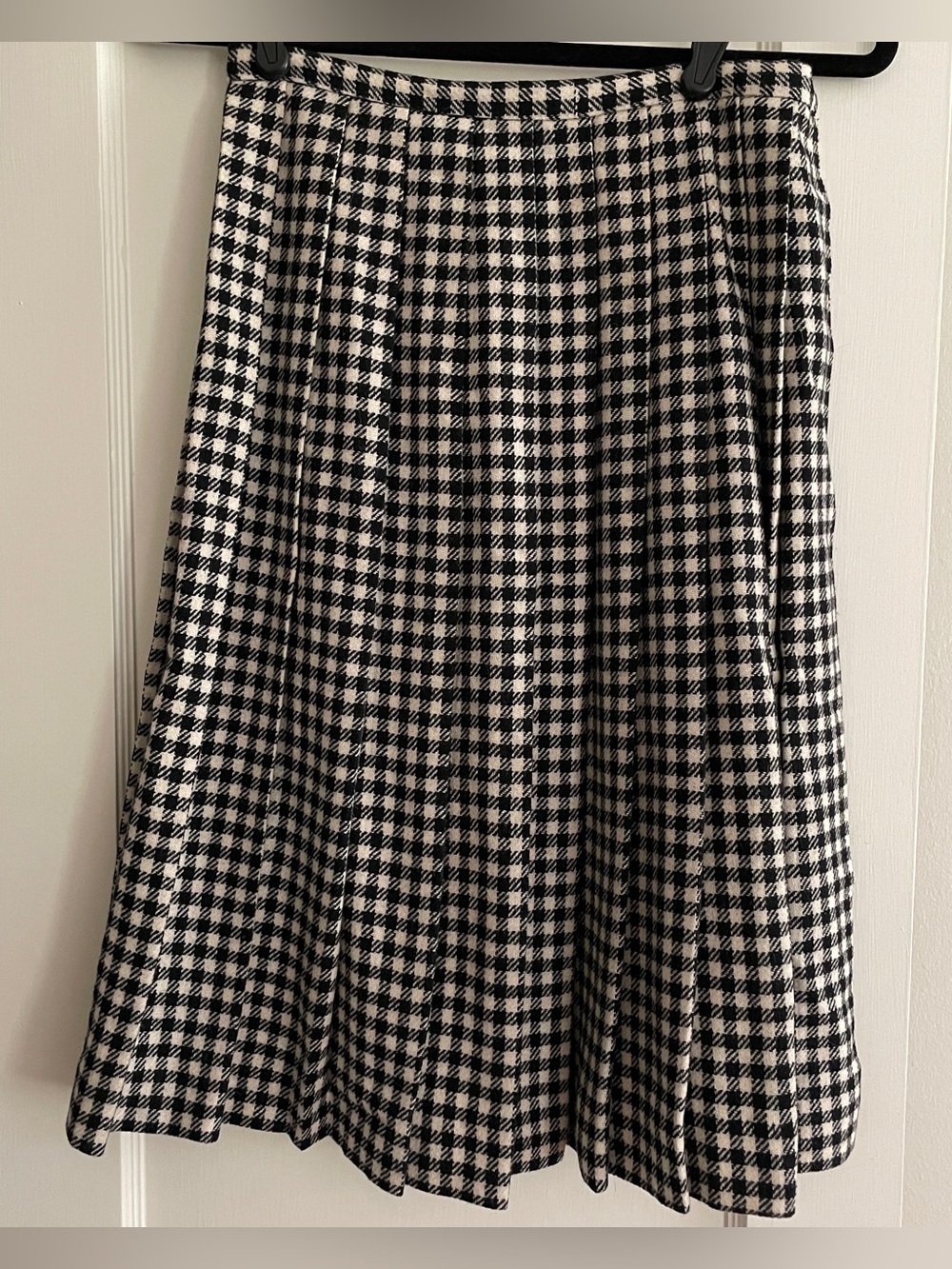 VTG Evan-Picone Black and White Houndstooth A-Line wool skirt